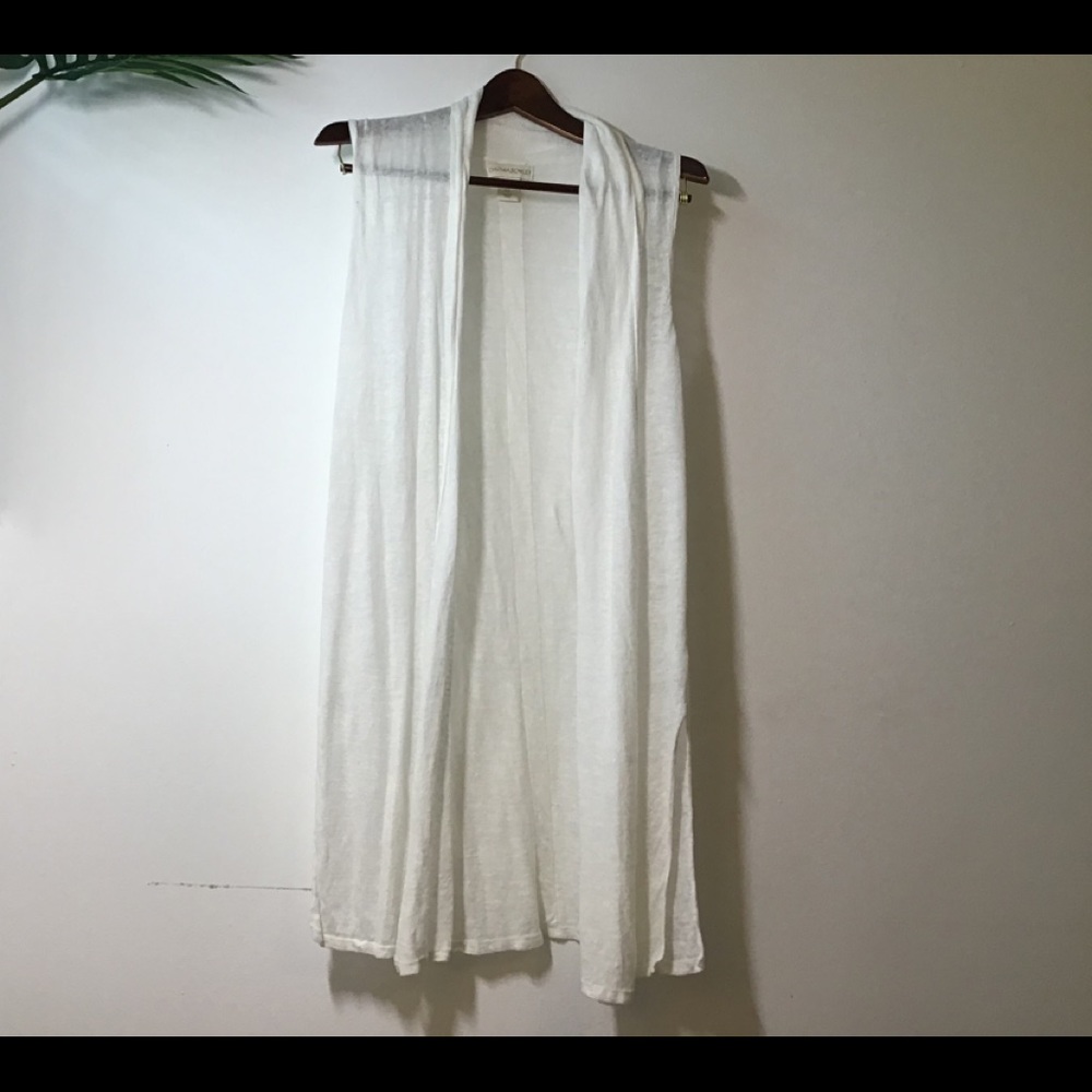 White linen topper/vest size small